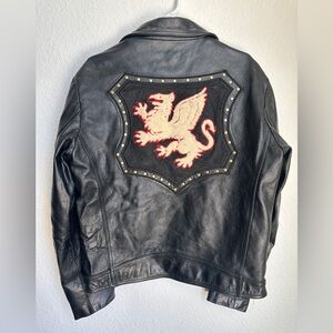 Vintage Wilson Leather M. Julian Born To Rock Leather Biker Jacket Medium Y2K